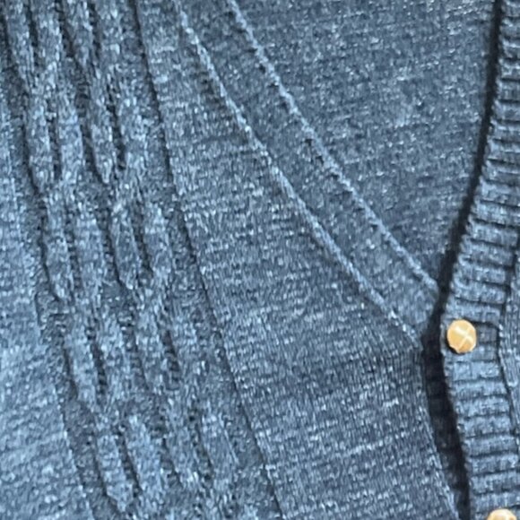 Vintage Ingrams Men's Shop Blue Cable Knit Button-Front Grampa Sweater Vest XL - Picture 4 of 7